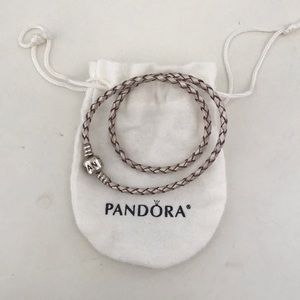 Leather double wrap pandora bracelet